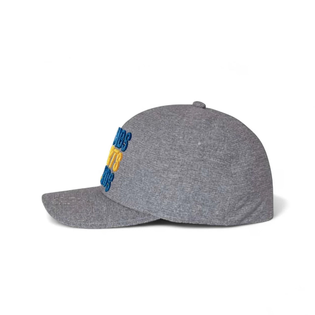 Alabama Bombs Darts Birds Fandom + Golf Caps - Grey Performance/Yellow/Blue - Side - Bombs Darts Birds