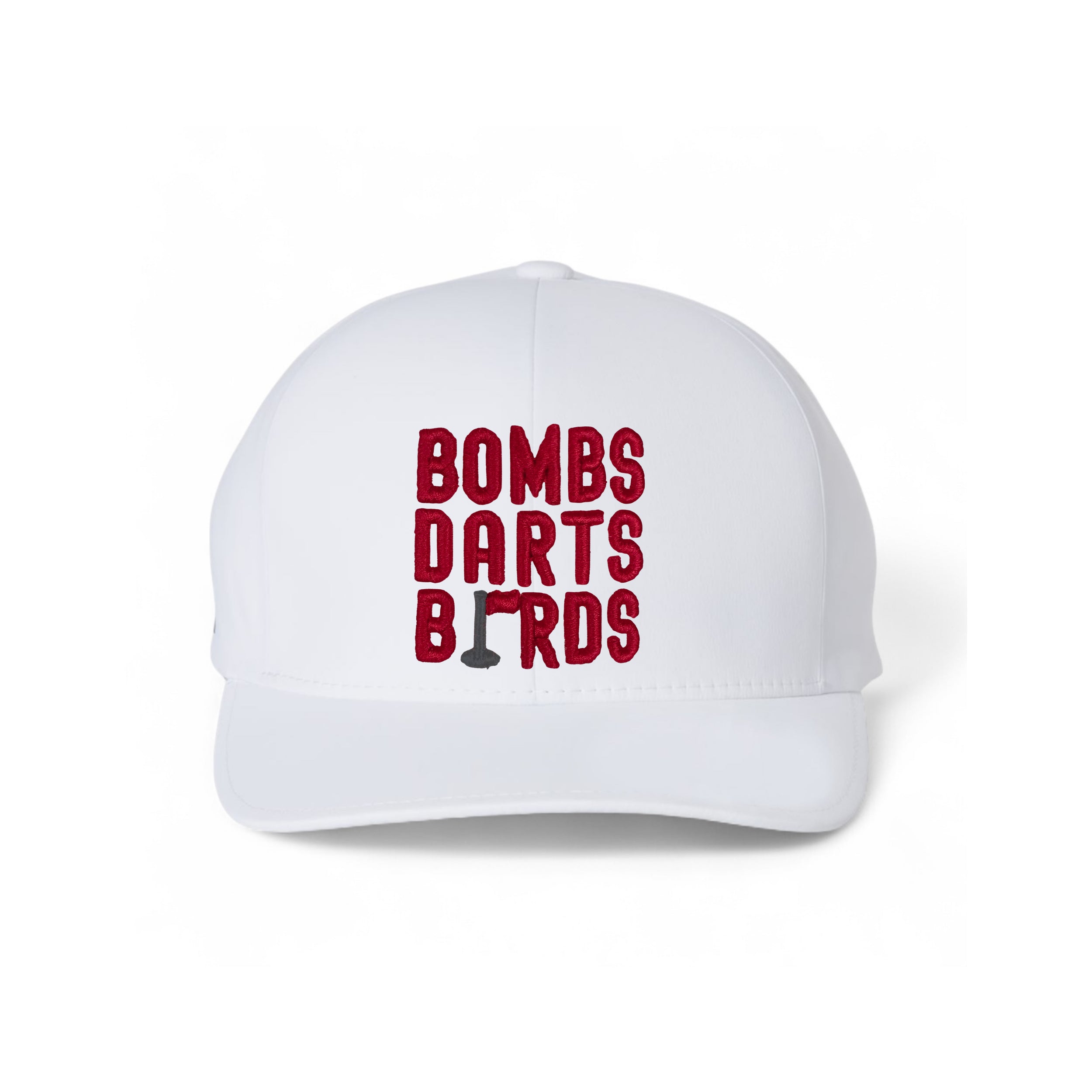 Alabama Bombs Darts Birds Fandom + Golf Caps - Performance White/Red - Bombs Darts Birds