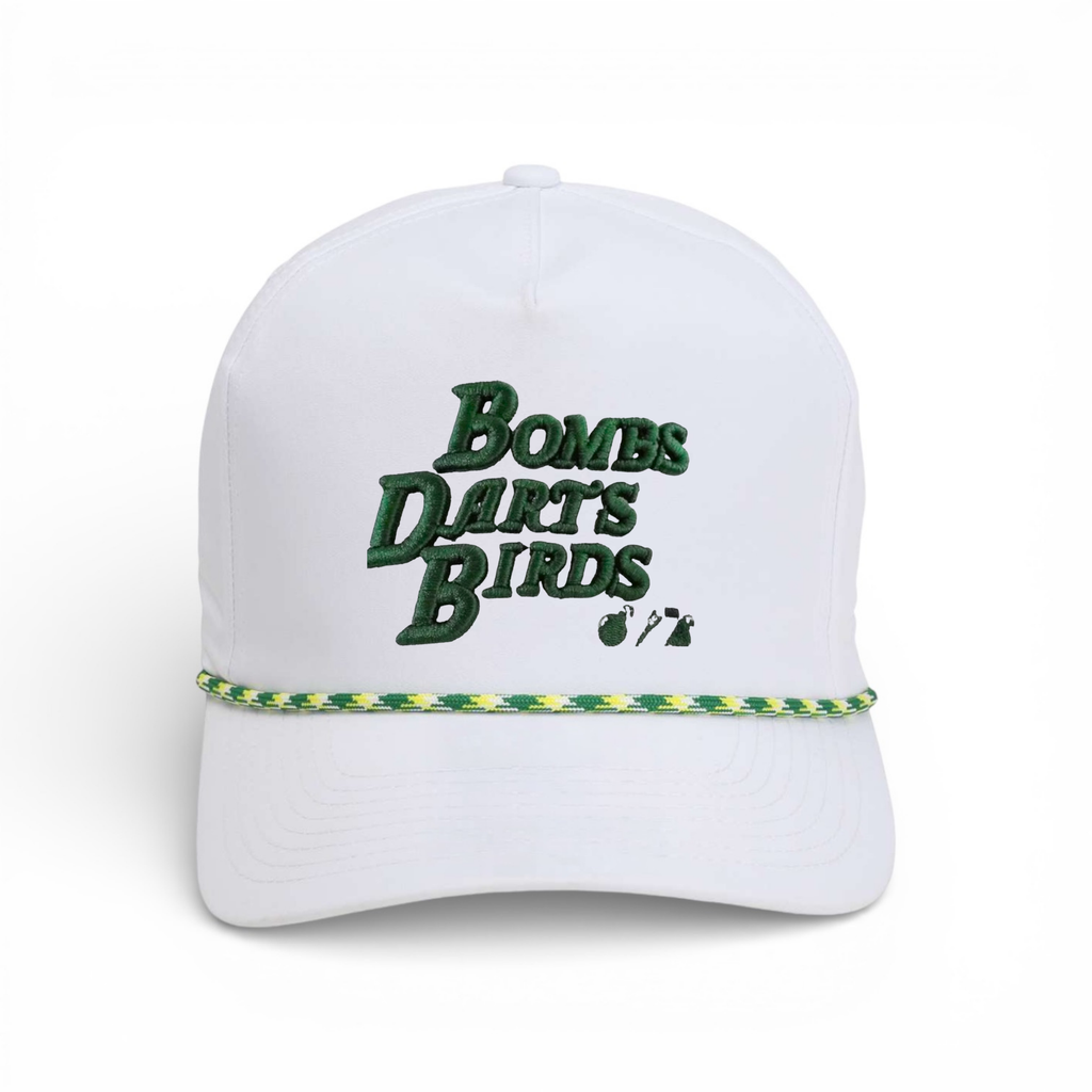 Augusta 3D "Czervik" Rope Golf Cap - White/Green - Bombs Darts Birds