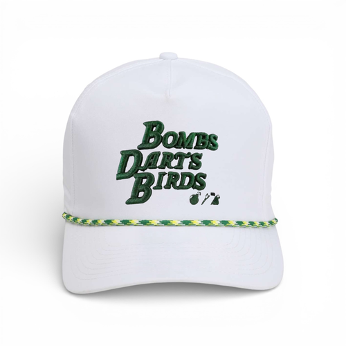 Augusta 3D "Czervik" Rope Golf Cap - White/Green - Bombs Darts Birds