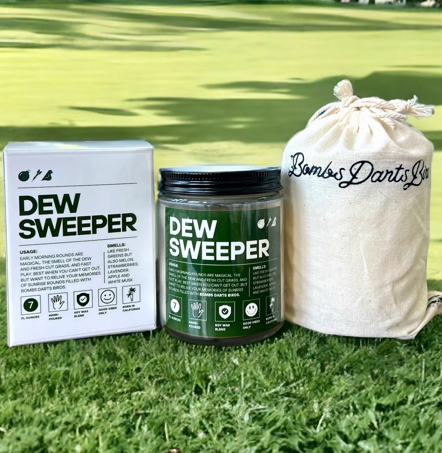 BDB “Dew Sweeper” Candle (Smells like Fresh Cut Grass) Photo - Bombs Darts Birds