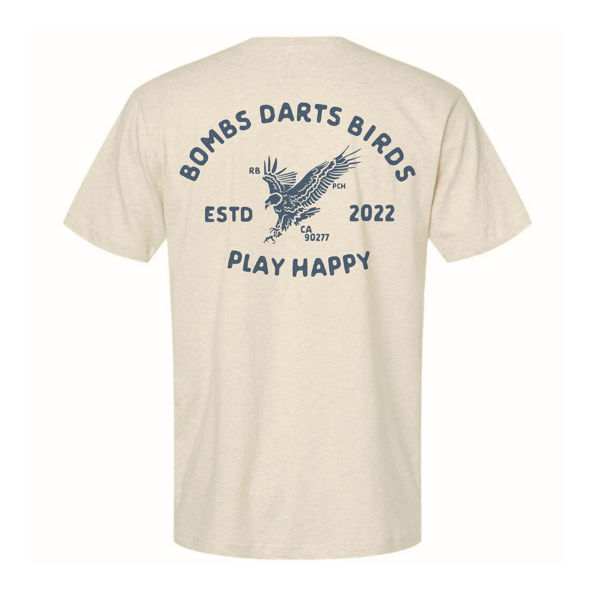 BDB "Easy Eagle" Golf Tee Shirt Cream Back - Bombs Darts Birds