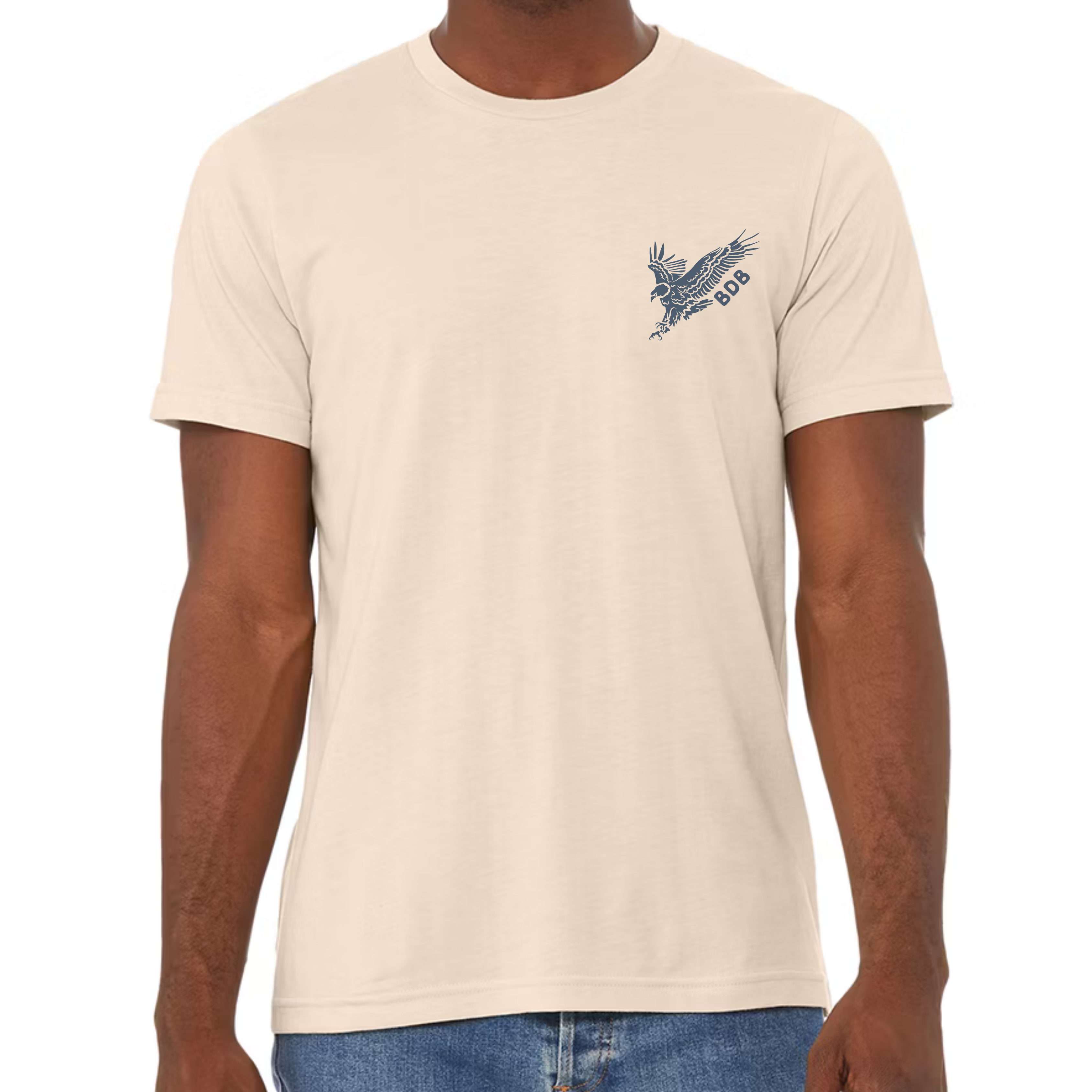 BDB "Easy Eagle" Golf Tee Shirt Cream Lifestyle - Bombs Darts Birds