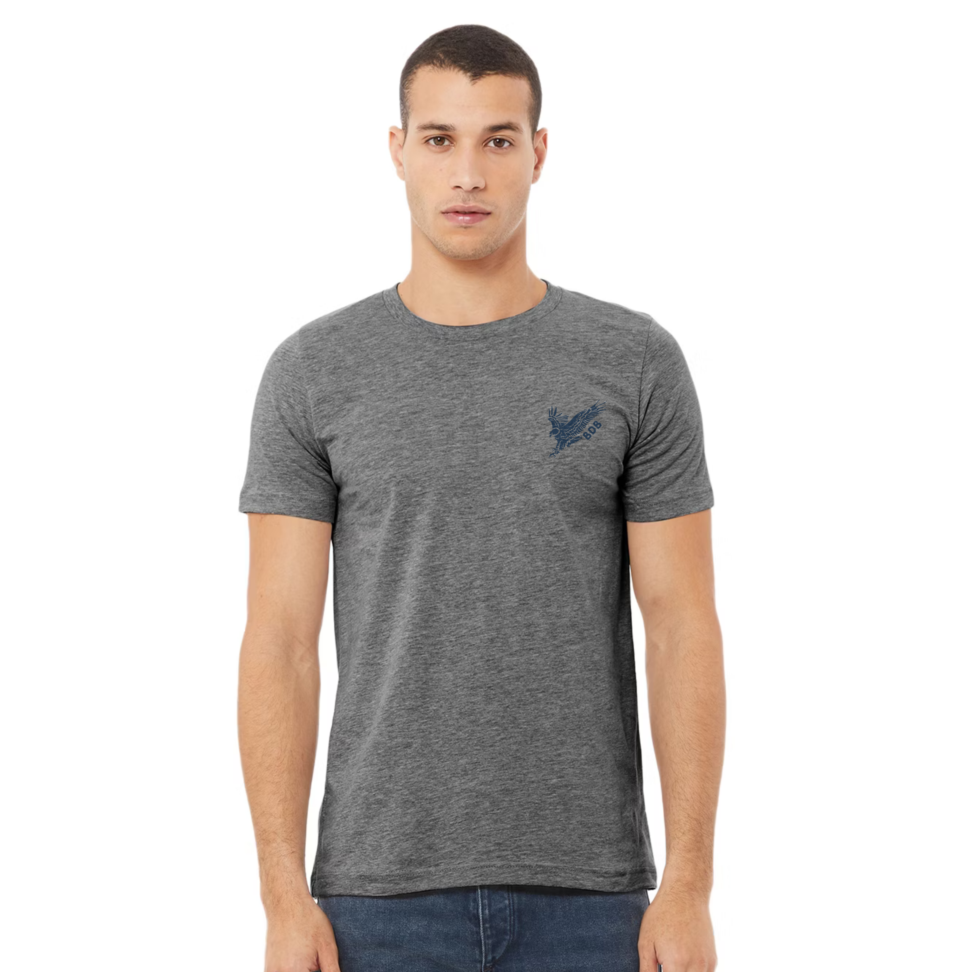 BDB "Easy Eagle" Golf Tee Shirt Gray Lifestyle - Bombs Darts Birds