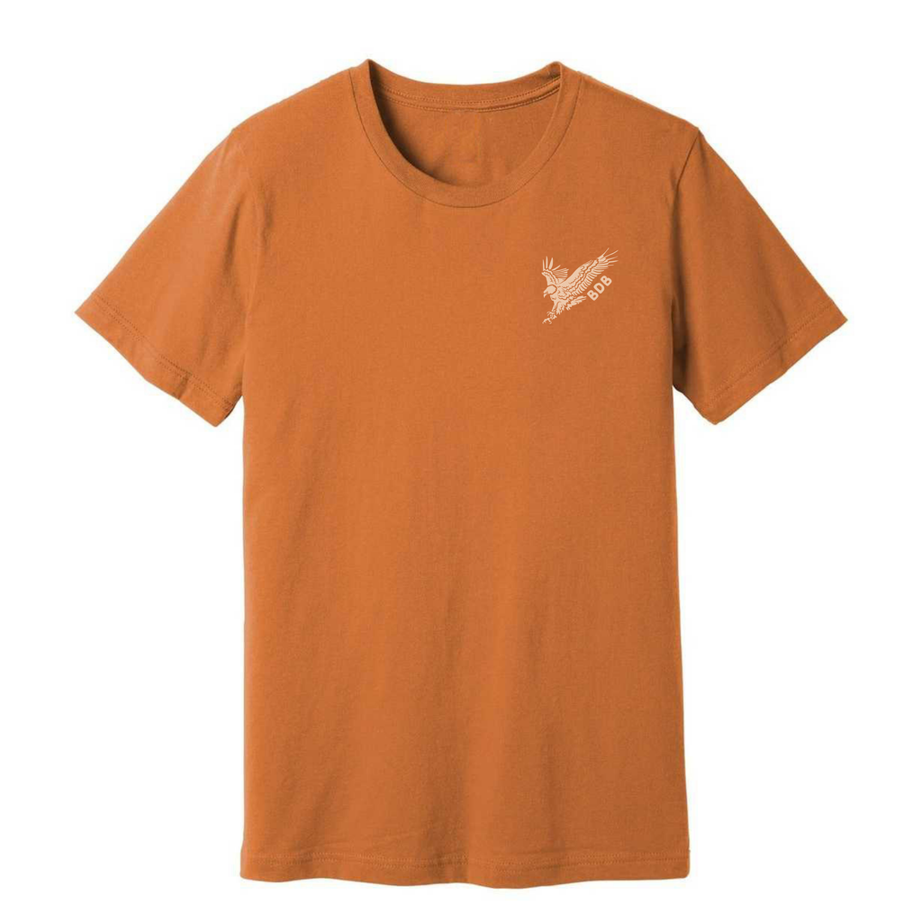BDB "Easy Eagle" Golf Tee Shirt Orange - Bombs Darts Birds