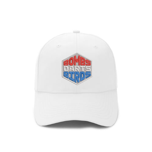 BDB Hexa Dad Cap RWB In Cotton and Performance - White - Bombs Darts Birds