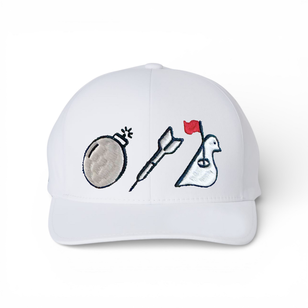 BDB Icons 3D Seamless Performance - Golf Cap - White - Bombs Darts Birds