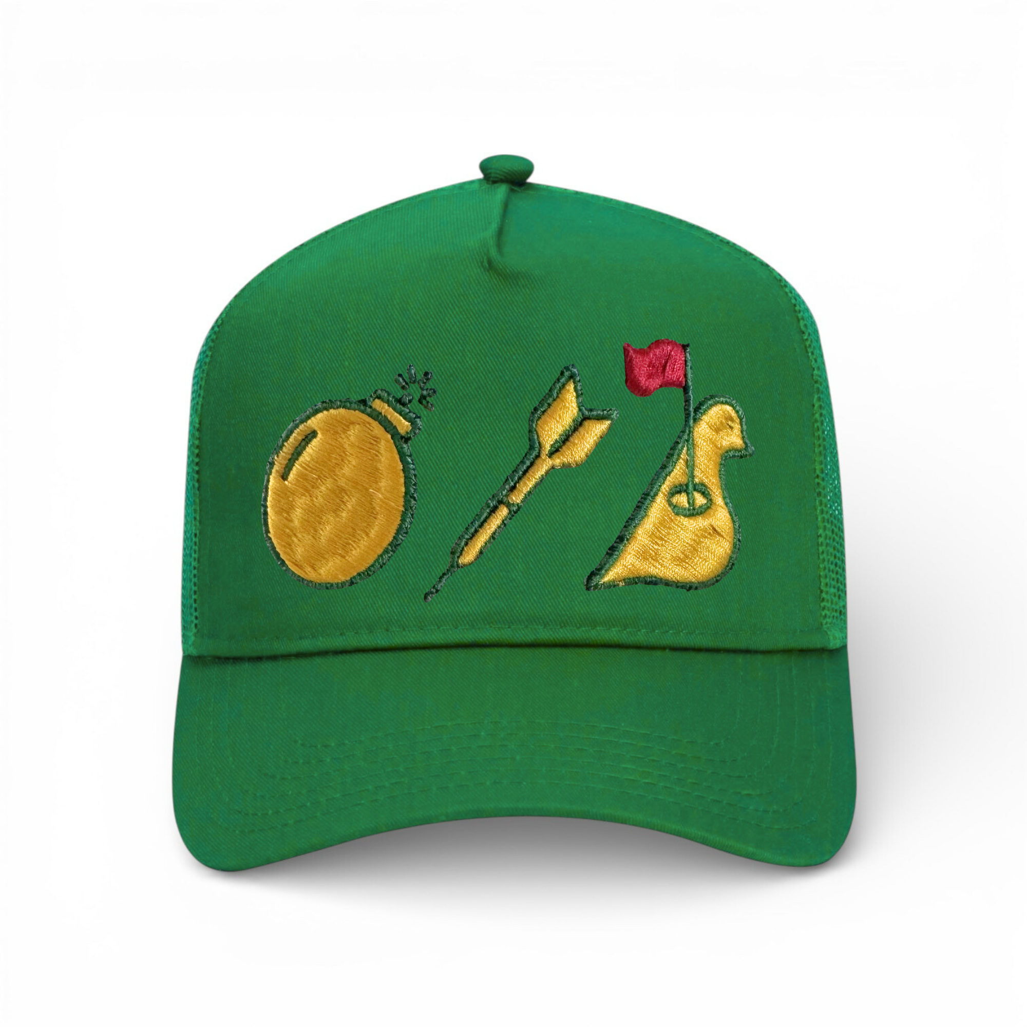 BDB Icons 3D Trucker Hat - Masters Green - Bombs Darts Birds