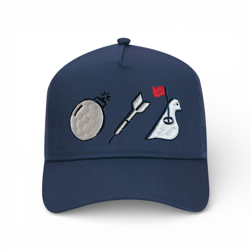 BDB Icons 3D Trucker Hat - Navy - Bombs Darts Birds