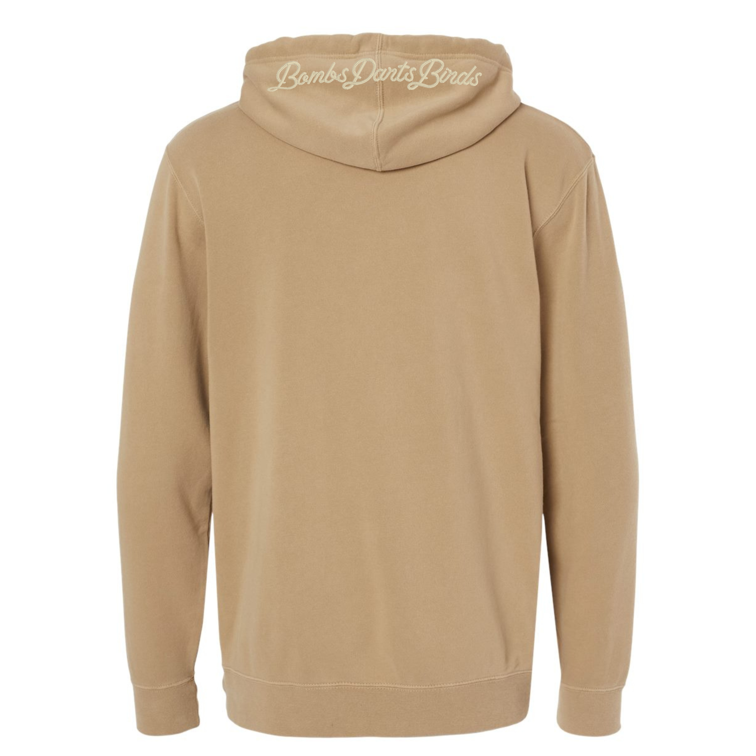 BDB Pigment Dyed Heritage Hoodie Beige Back - Bombs Darts Birds