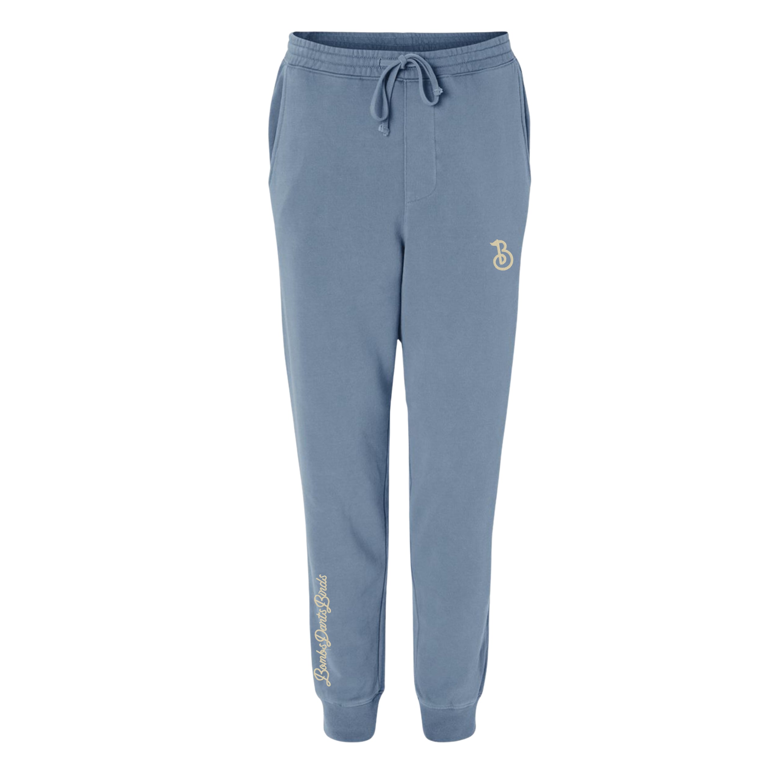BDB Pigment Dyed Joggers Blue - Bombs Darts Birds