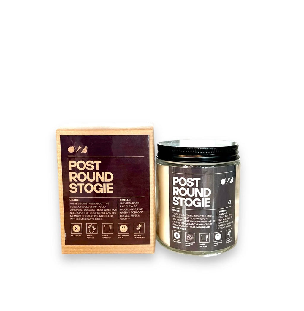 BDB “Post Round Stogie” Candle (Smells like Tobacco and Teak) Box - Bombs Darts Birds
