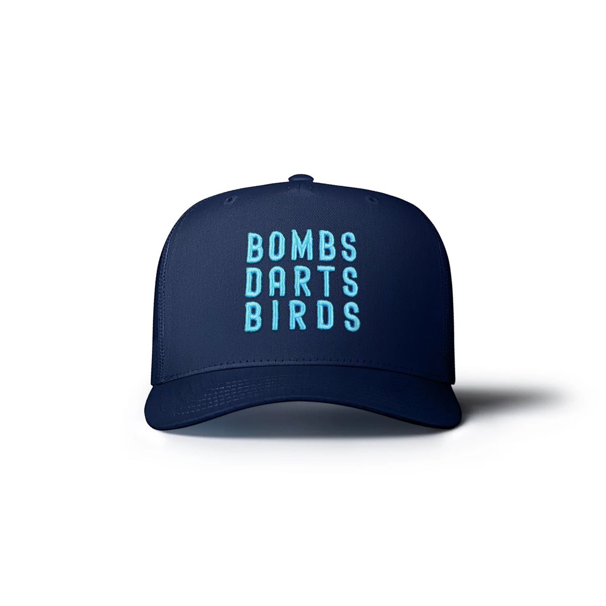 Bombs Darts Birds OG 3D Puff Trucker Hat - Navy/Turquoise - Bombs Darts Birds