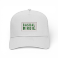 Bumper Sticker Golf Caps "Casual Birdie" - White Trucker Hat - Bombs Darts Birds