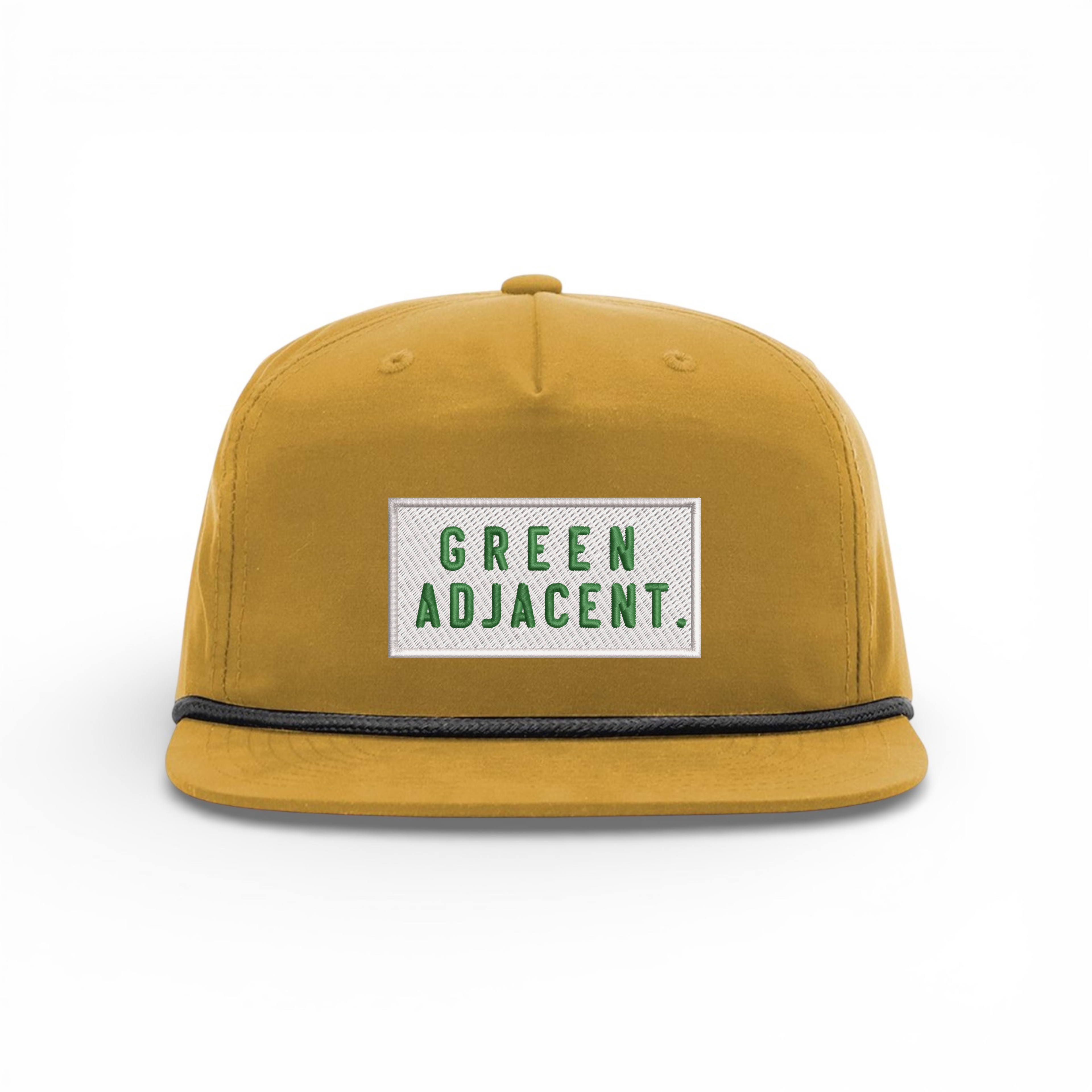 Bumper Sticker Golf Caps "Green Adjacent" - Mustard Low Rise/White - Bombs Darts Birds
