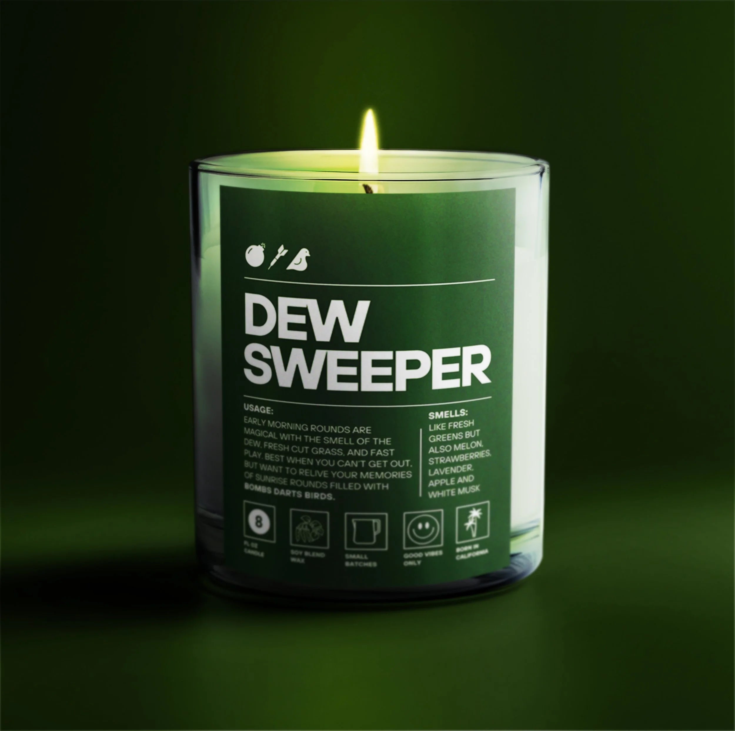 BDB “Dew Sweeper” Candle (Smells like Fresh Cut Grass) - Bombs Darts Birds