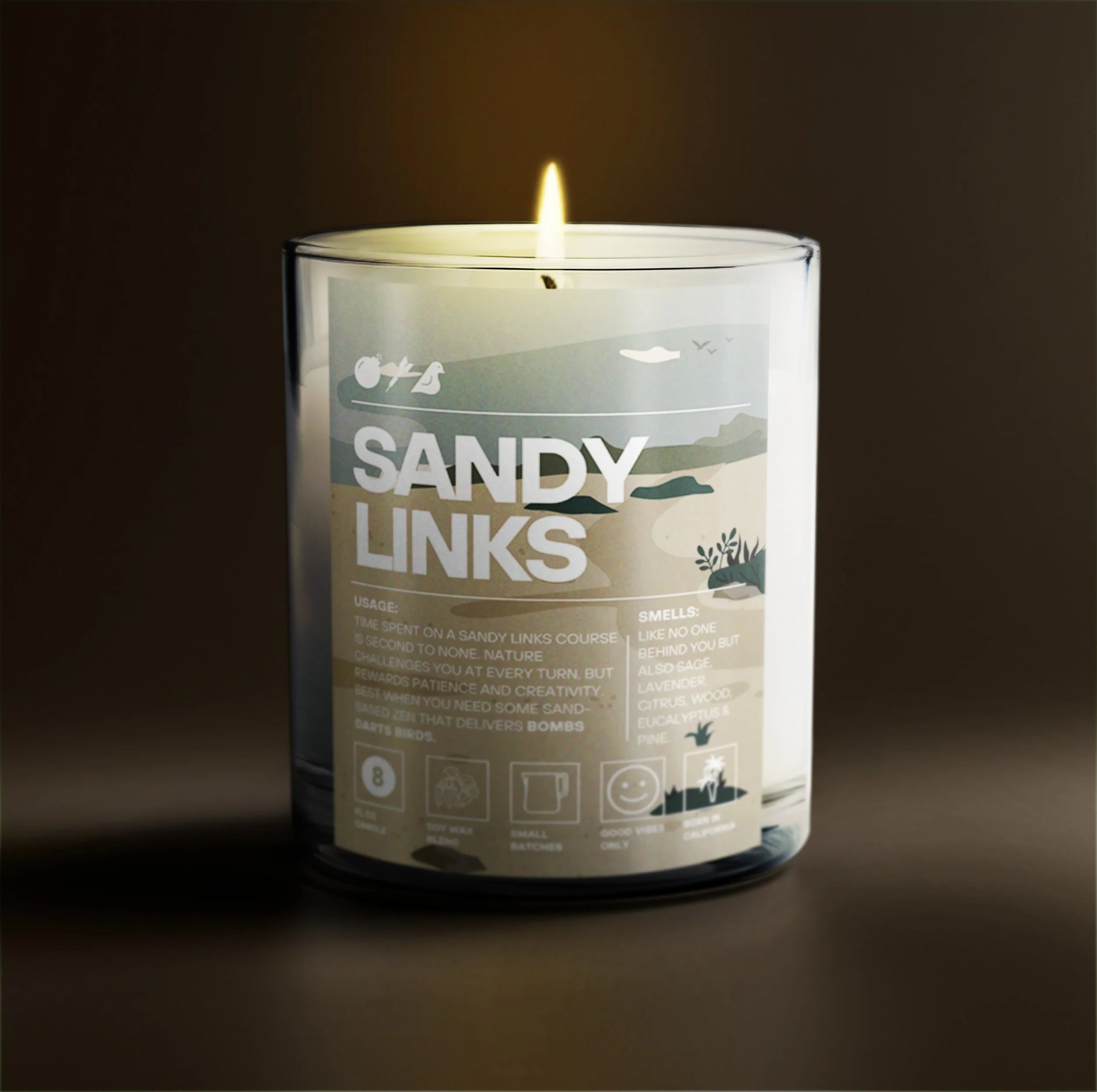 BDB “Sandy Links” Candle (Smells like Sage and Lavender) - Bombs Darts Birds