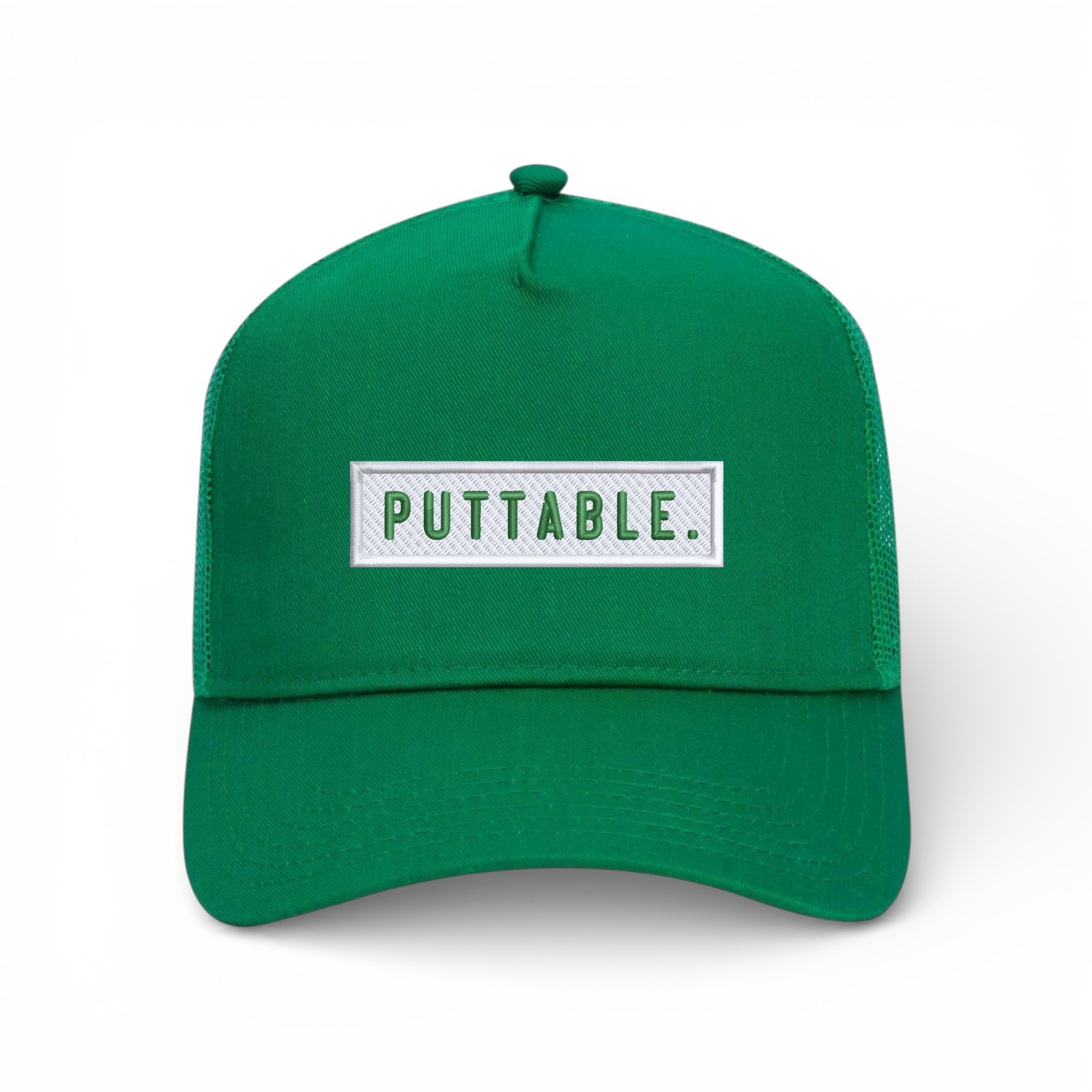 Course Chatter Golf Caps "Puttable" - Green/White - Bombs Darts Birds