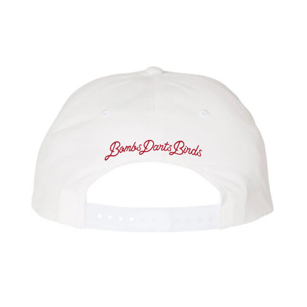 "Goat Slam" Low-Profile Rope Hat TW Edition - White/Red - Back - Bombs Darts Birds