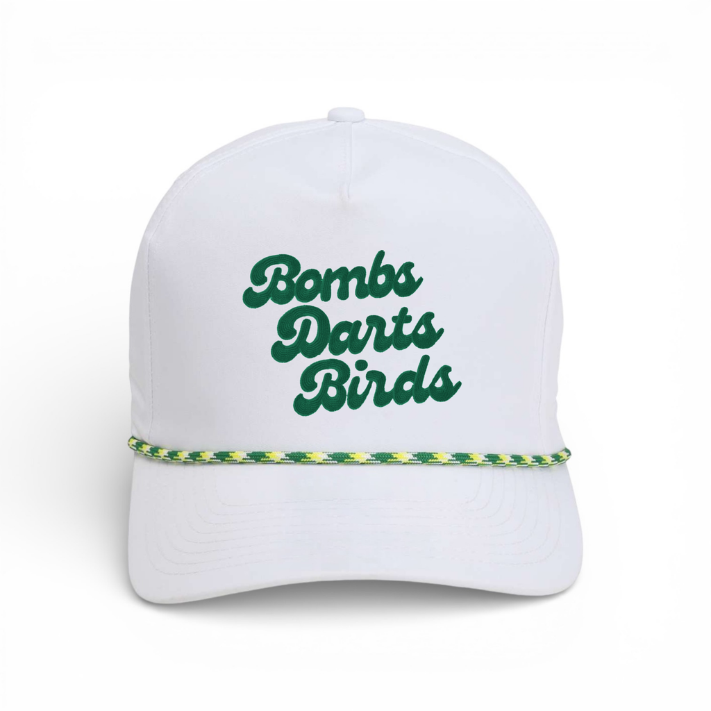 Good Vibes "Czervik" Rope Golf Cap - White/Green - Bombs Darts Birds