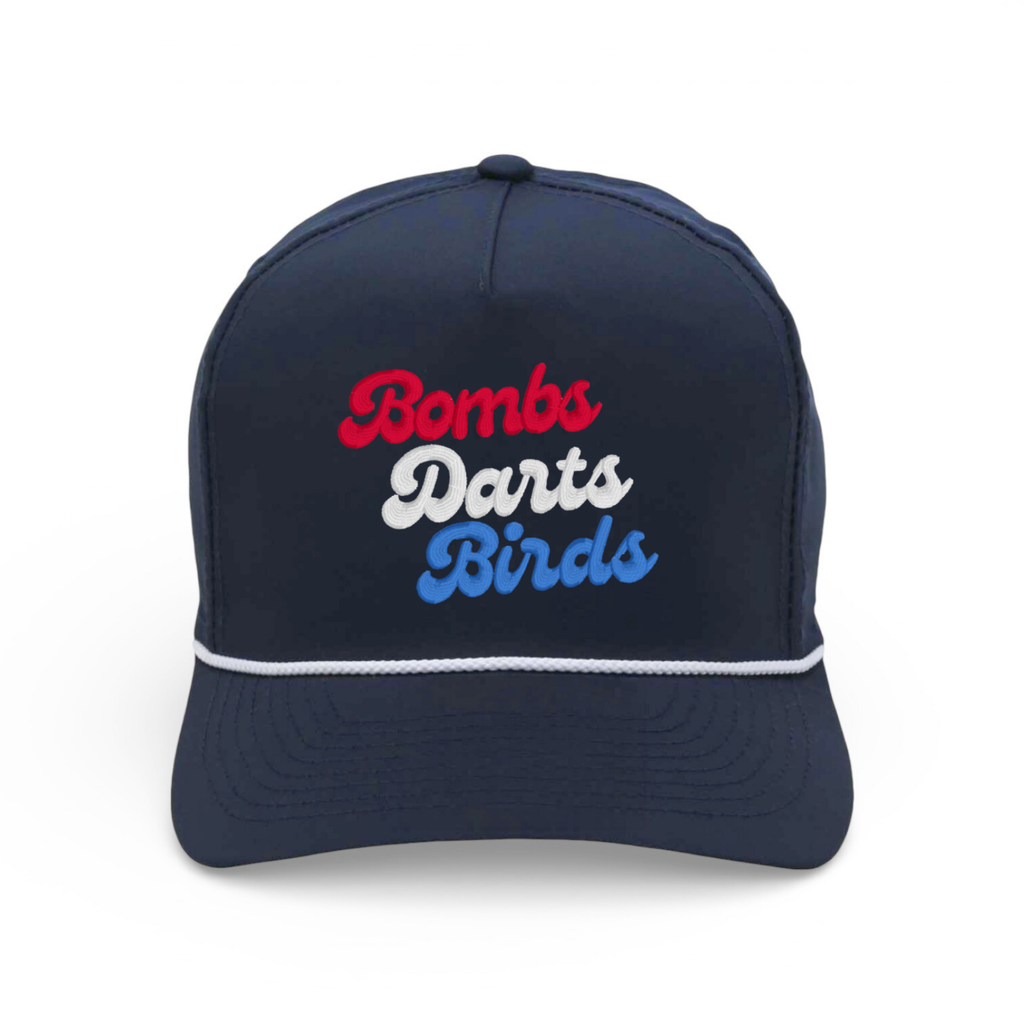Good Vibes "Czervik" Rope Red White Blue - Golf Cap - Navy - Bombs Darts Birds