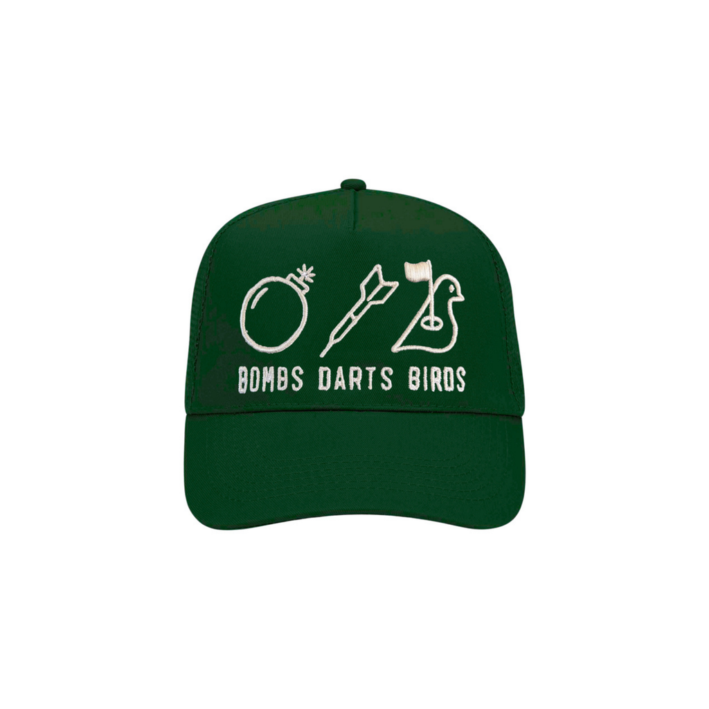 Icons BDB Trucker Golf Cap - Forest Green/White - Bombs Darts Birds