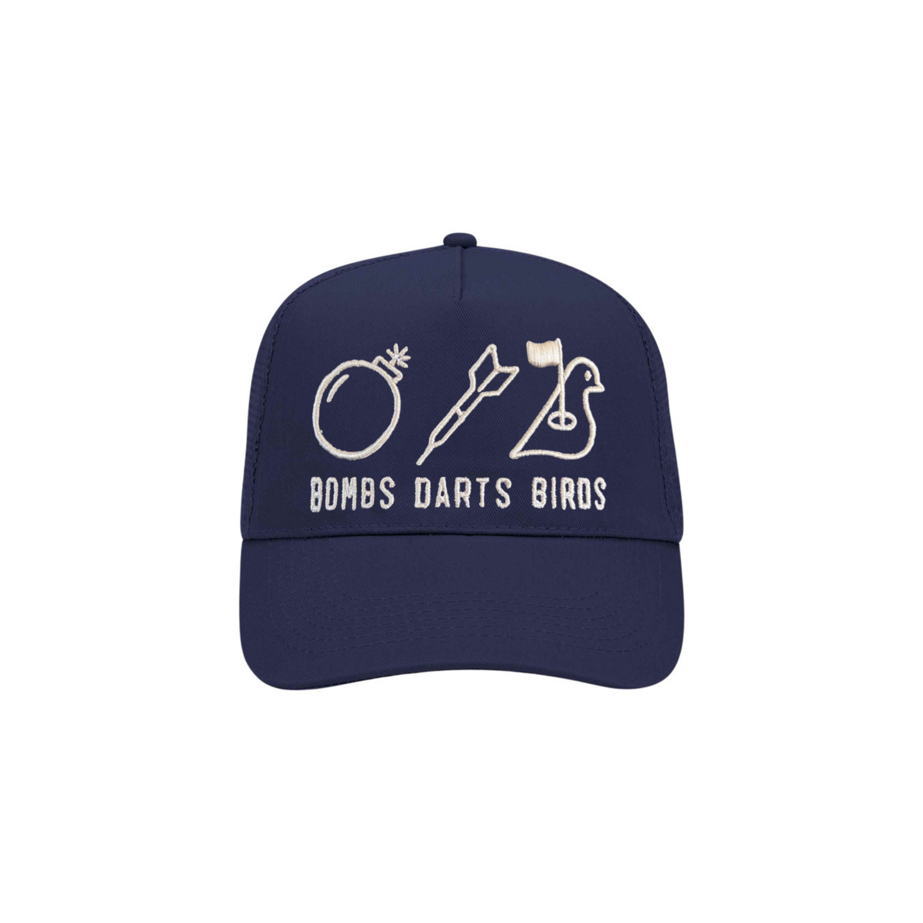 Icons BDB Trucker Golf Cap - Navy/White - Bombs Darts Birds