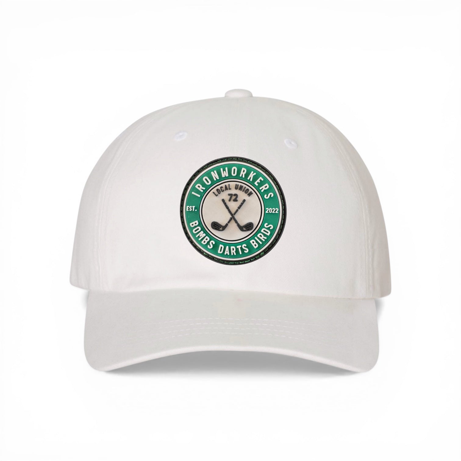 Ironworkers Union 72 Dad Cap White - Bombs Darts Birds