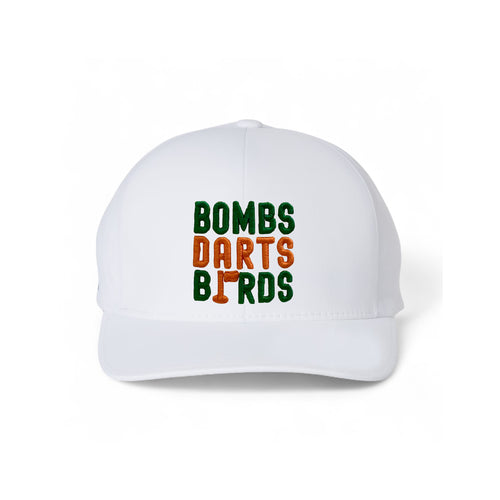 Miami Bombs Darts Birds Fandom + Golf Caps - Performance White/Orange/Green - Bombs Darts Birds