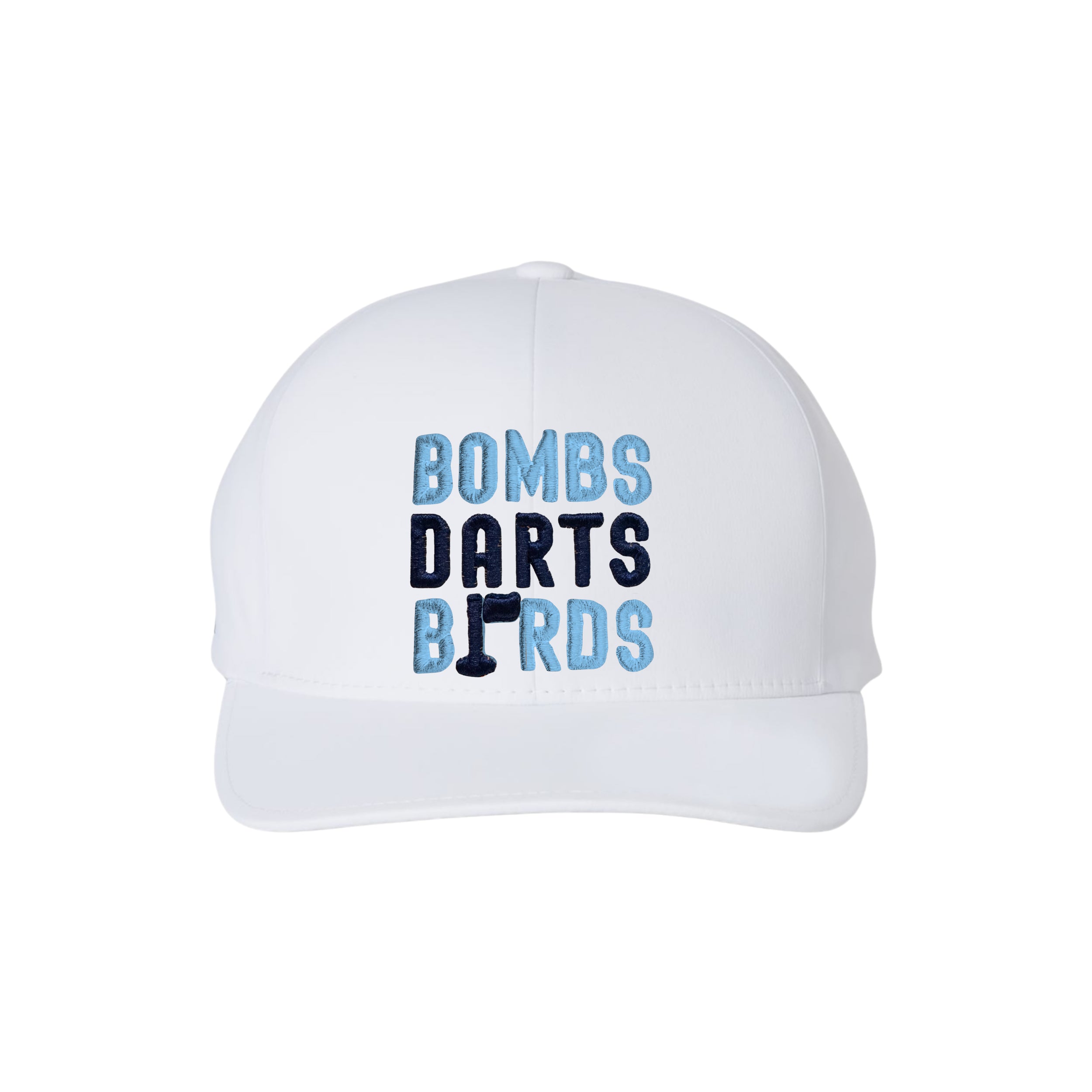 North Carolina Bombs Darts Birds Fandom + Golf Caps - Performance White/Blue -  Bombs Darts Birds