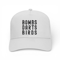 OG 3D Bombs Darts Birds Trucker Golf Cap - White/Black - v2 - Bombs Darts Birds