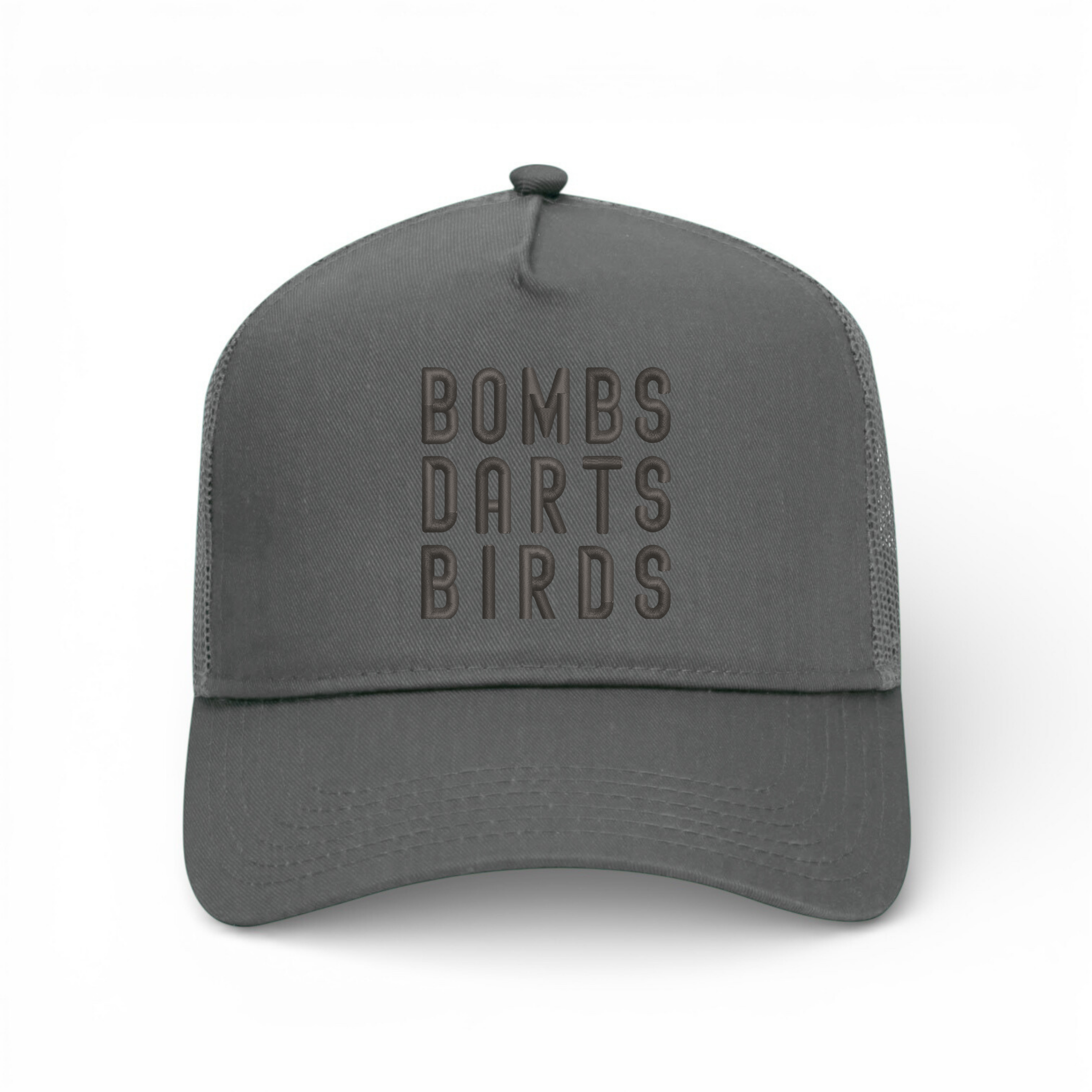 OG 3D Bombs Darts Birds Trucker Golf Cap "Freddy" - Gray - Bombs Darts Birds