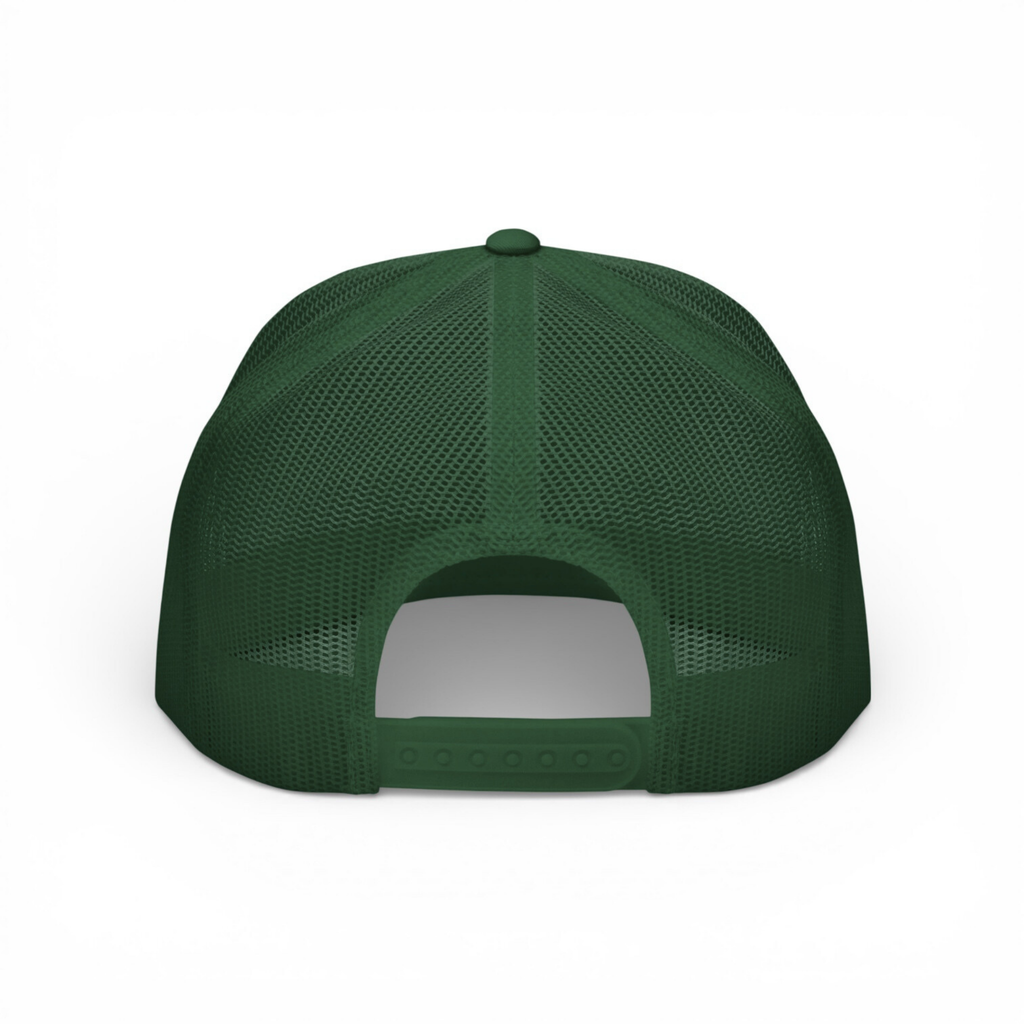 OG 3D Bombs Darts Birds Trucker Hat - Golf Cap - Forest Green - Back - Bombs Darts Birds