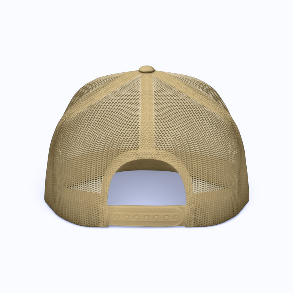 OG 3D Bombs Darts Birds Trucker Hat - Golf Cap - Light Brown - Back - Bombs Darts Birds