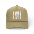 OG 3D Bombs Darts Birds Trucker Hat - Golf Cap - Light Brown/White - Bombs Darts Birds