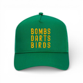 OG 3D Bombs Darts Birds Trucker Hat - Golf Cap - Masters Green/Yellow - Bombs Darts Birds