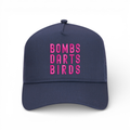 OG 3D Bombs Darts Birds Trucker Hat "Steeley Bubba" - Golf Cap - Navy/Pink - Bombs Darts Birds