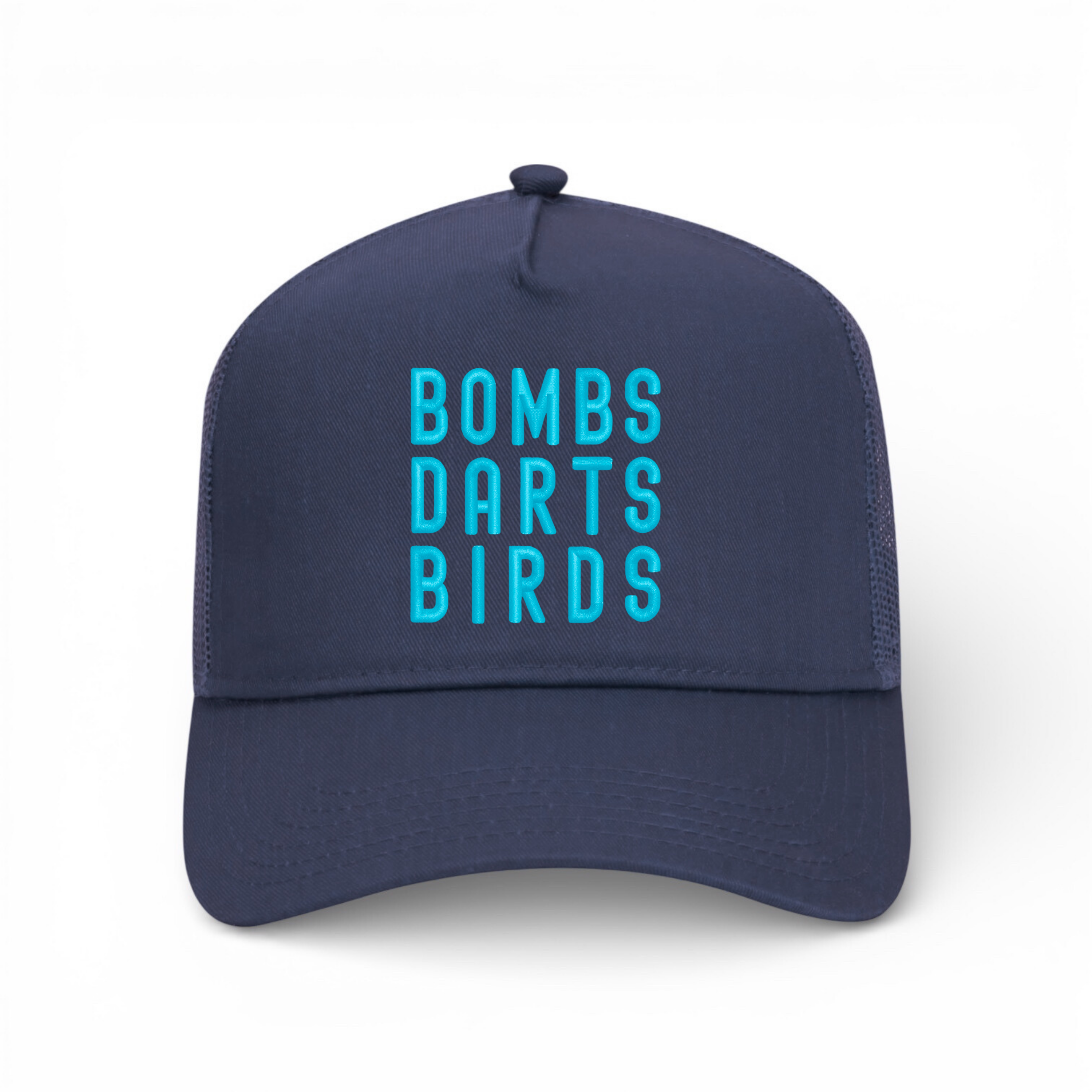 OG 3D Bombs Darts Birds Trucker Steeley Blue - Bombs Darts Birds