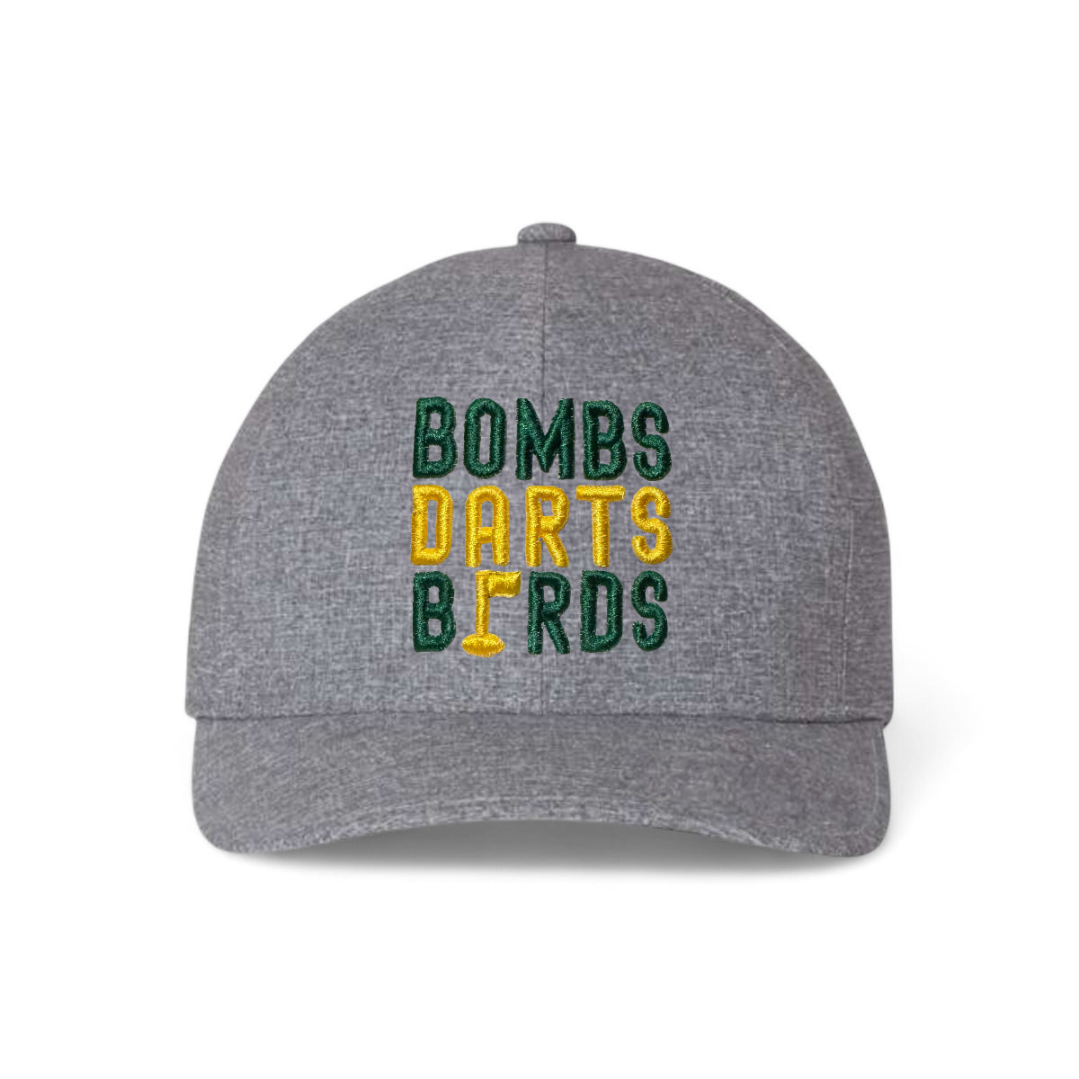 Oregon Bombs Darts Birds Fandom + Golf Caps - Grey Performance/Yellow/Green - Bombs Darts Birds