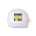 Oregon Bombs Darts Birds Fandom + Golf Caps - White Trucker Hat/Yellow/Green - Bombs Darts Birds