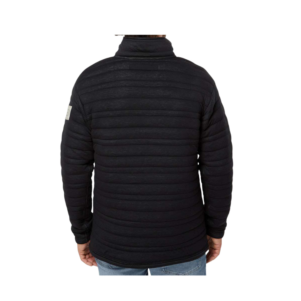 Quilted Quarter Button Cozy Pullover Black Back - Bombs Darts Birds