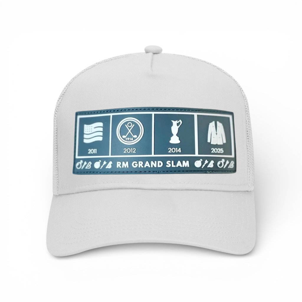 R M Grand Slam Golf Cap White - Bombs Darts Birds
