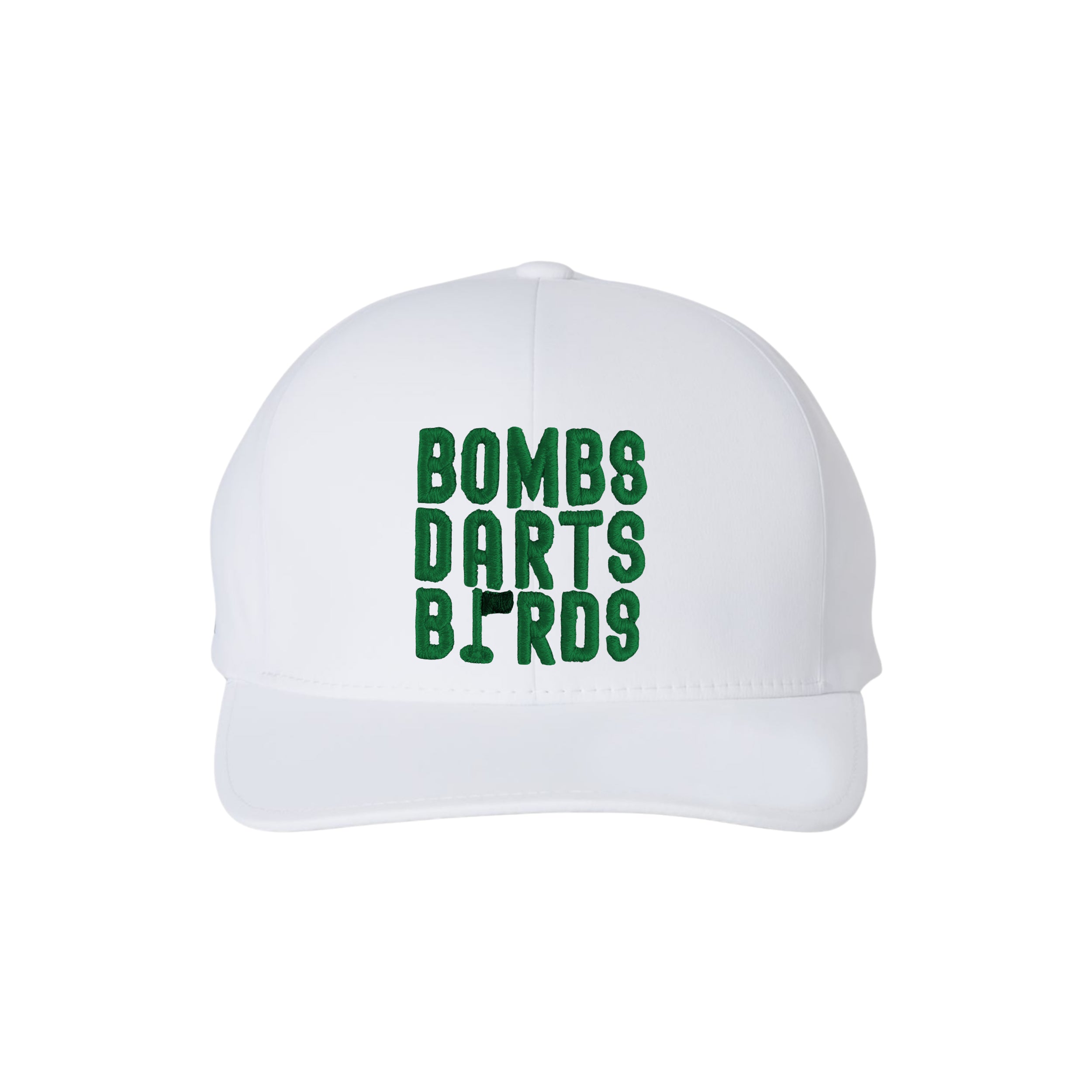 Spartans Bombs Darts Birds Fandom + Golf Caps - Performance White/Green - Bombs Darts Birds