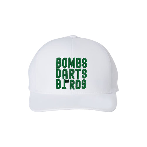 Spartans Bombs Darts Birds Fandom + Golf Caps - Performance White/Green - Bombs Darts Birds