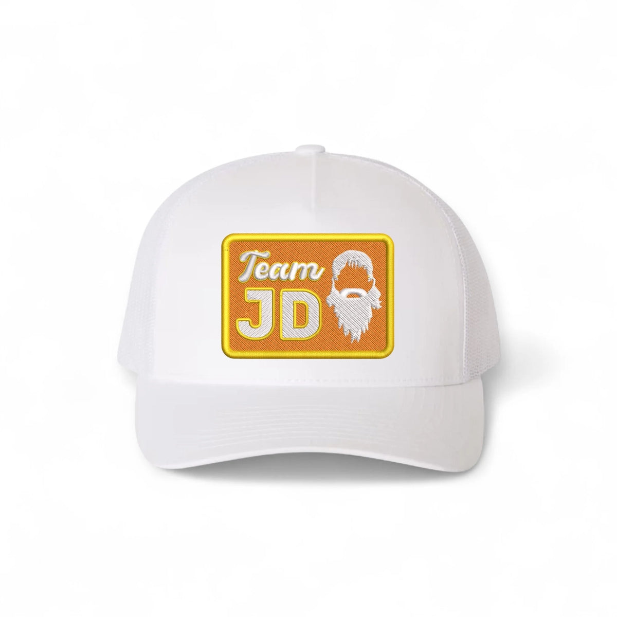 Team JD Trucker Caps - White/Orange - Bombs Darts Birds
