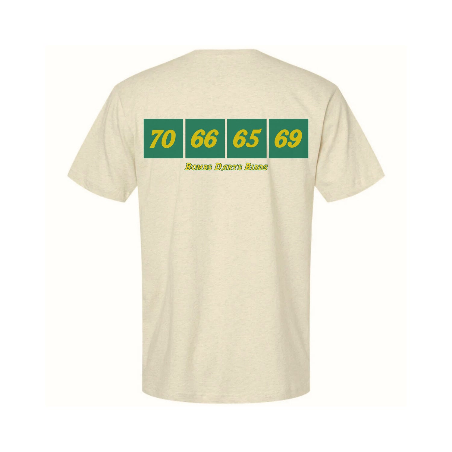 The Amen Azalea Collection "The Champions" Golf Tee Shirt - Beige - Back - Bombs Darts Birds