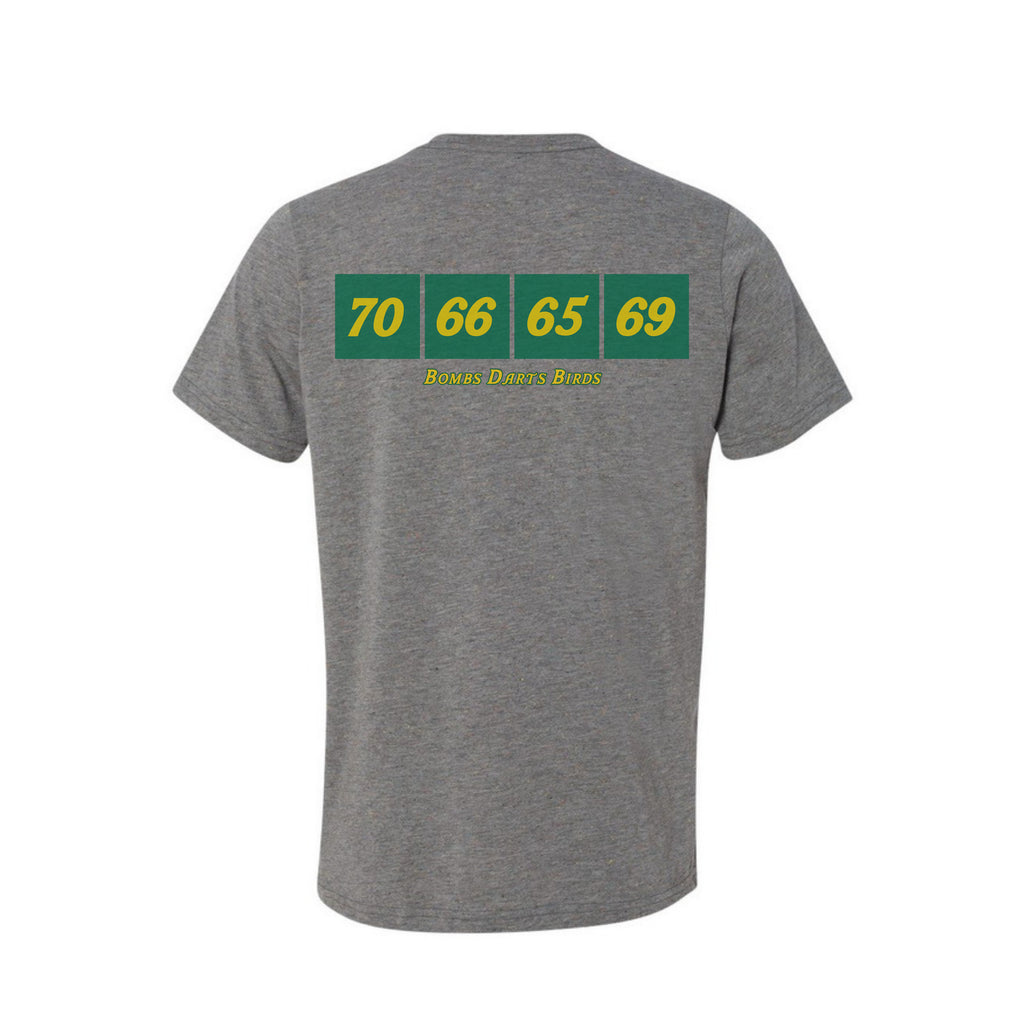 The Amen Azalea Collection "The Champions" Golf Tee Shirt - Gray - Back - Bombs Darts Birds