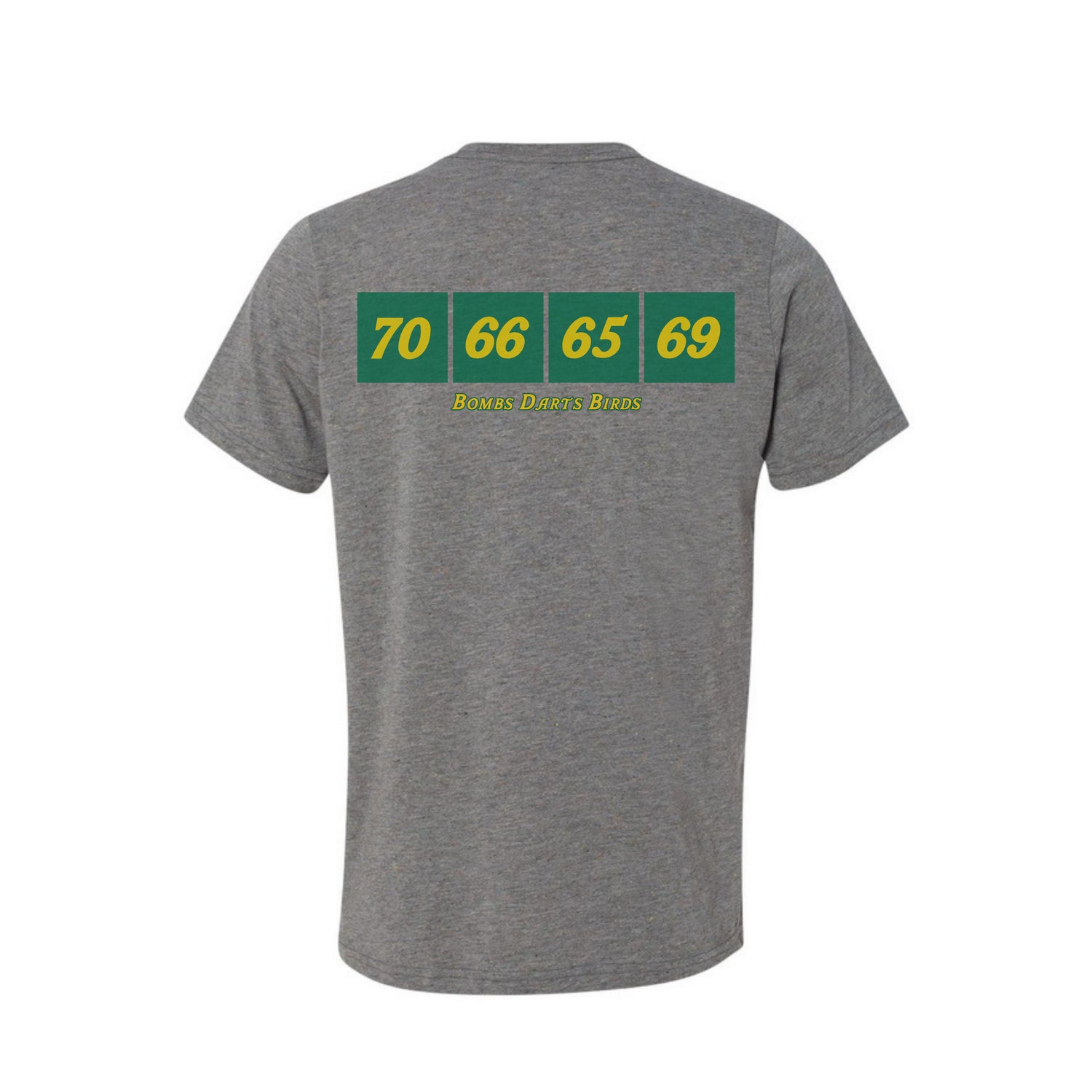 The Amen Azalea Collection "The Champions" Golf Tee Shirt - Gray - Back - Bombs Darts Birds