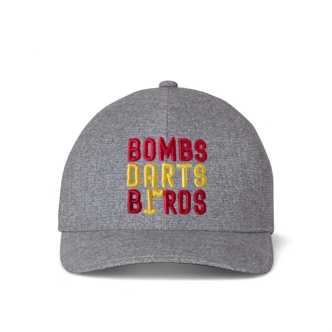 USC Bombs Darts Birds Fandom + Golf Caps - Performance Grey/Yellow/Red - Bombs Darts Birds