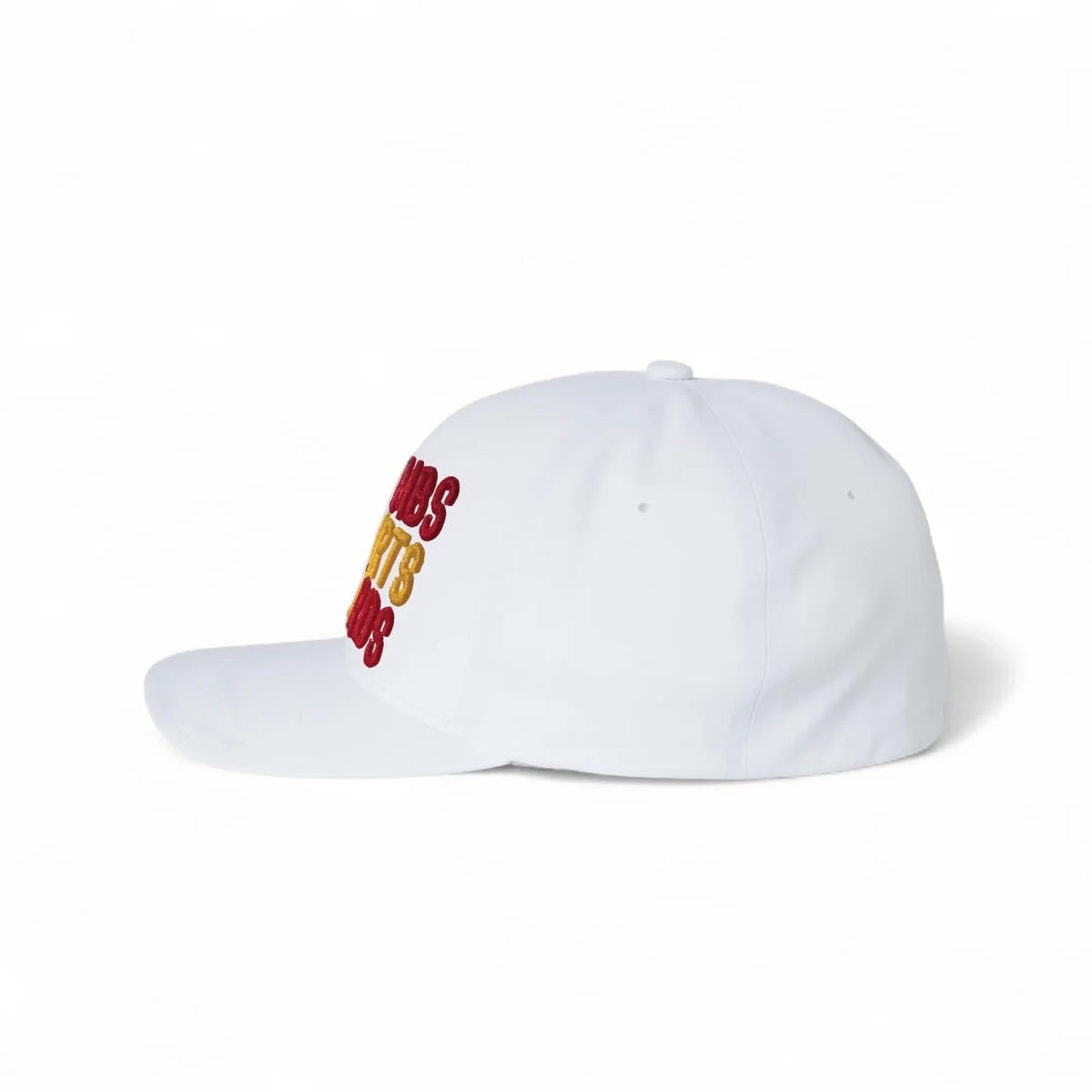 USC Bombs Darts Birds Fandom + Golf Caps - Performance White/Yellow/Red - Side - Bombs Darts Birds